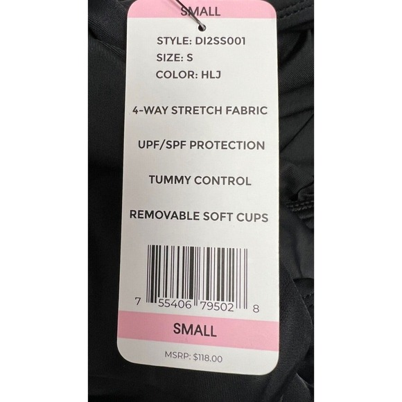 DKNY Women's One Piece Tummy Control Halter Neckline Swimsuit S NWT $118 - Picture 3 of 4